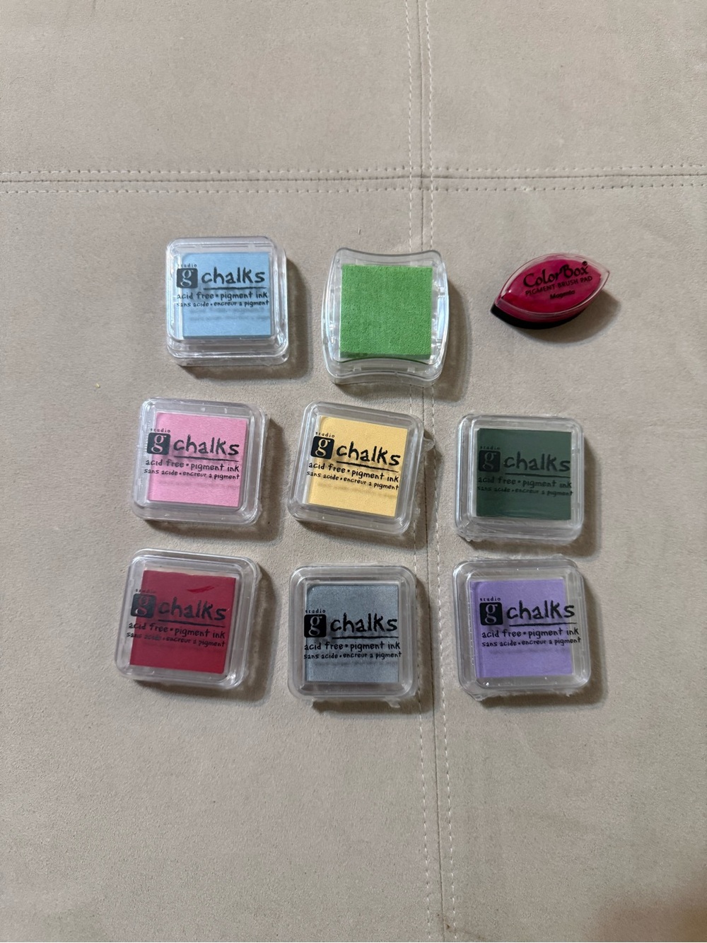 Nine Pigment Ink Pads for Stamping and Scrapbooking